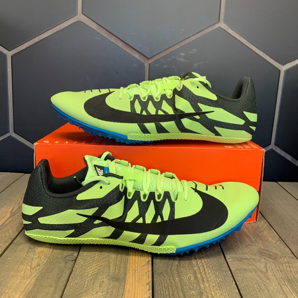 <New W/ Missing Lid! Nike Zoom Rival S 9 Volt Glow Track & Field Cleats Size 15